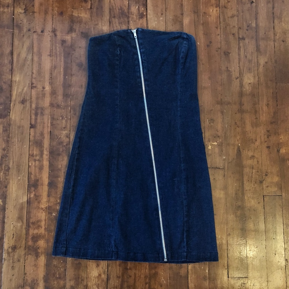 Sexy Strapless Jean Dress